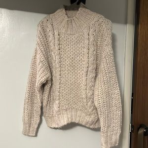 chunky knit mock neck sweater